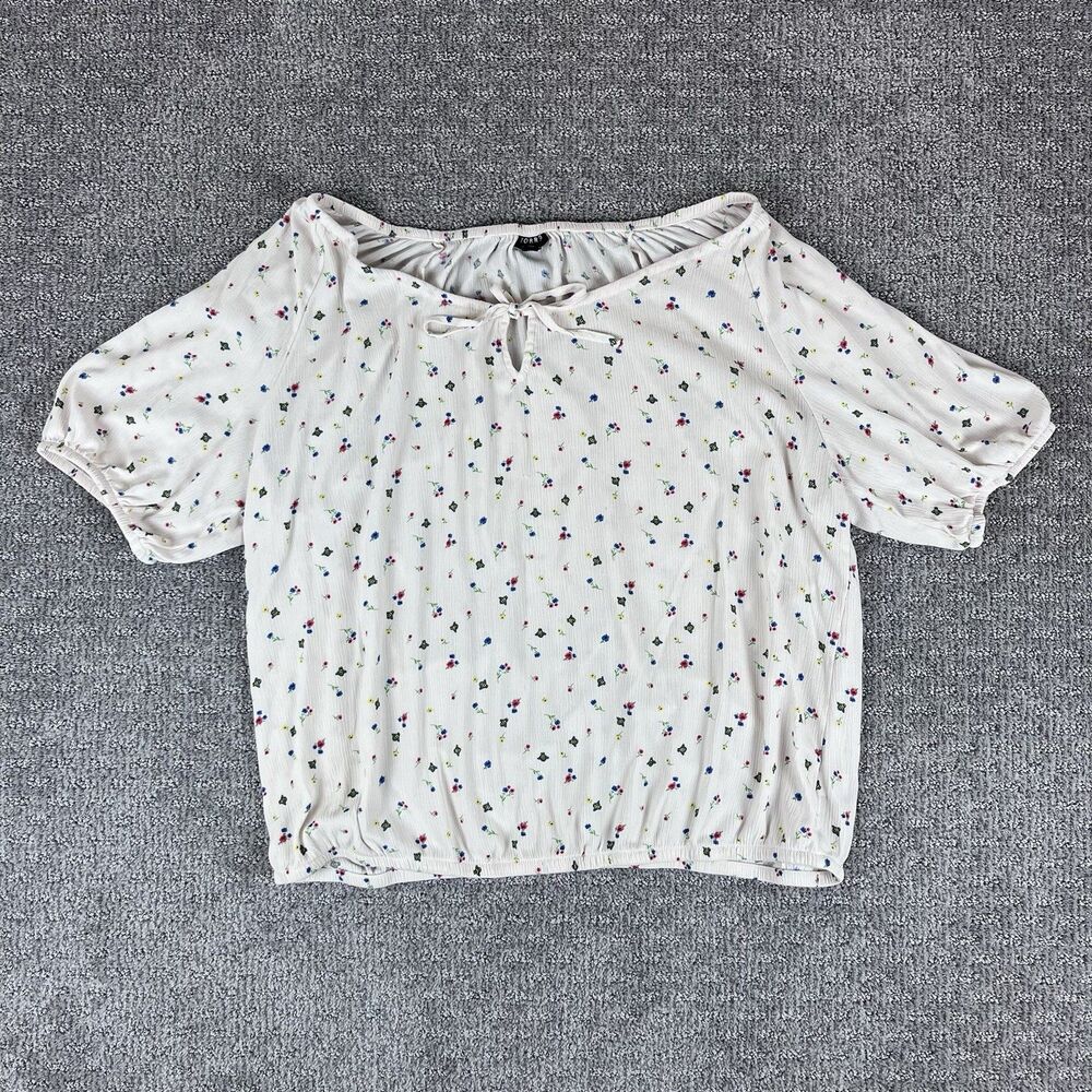 Torrid Shirt Womens 1X Blouse Top Floral Bumble Bee Novelty Peasant Cottage